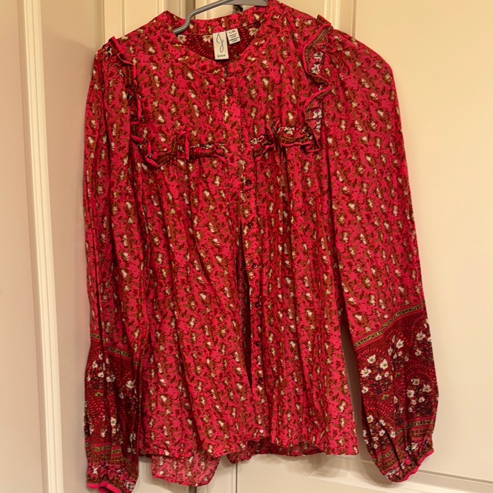 Floral Red Blouse